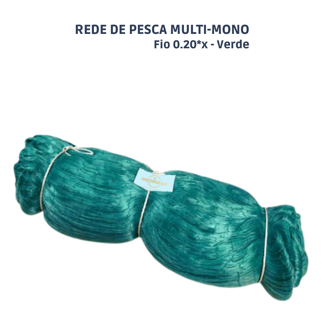 Rede Pesca Multi-Mono - Fio 0.20*x (VERDE)
