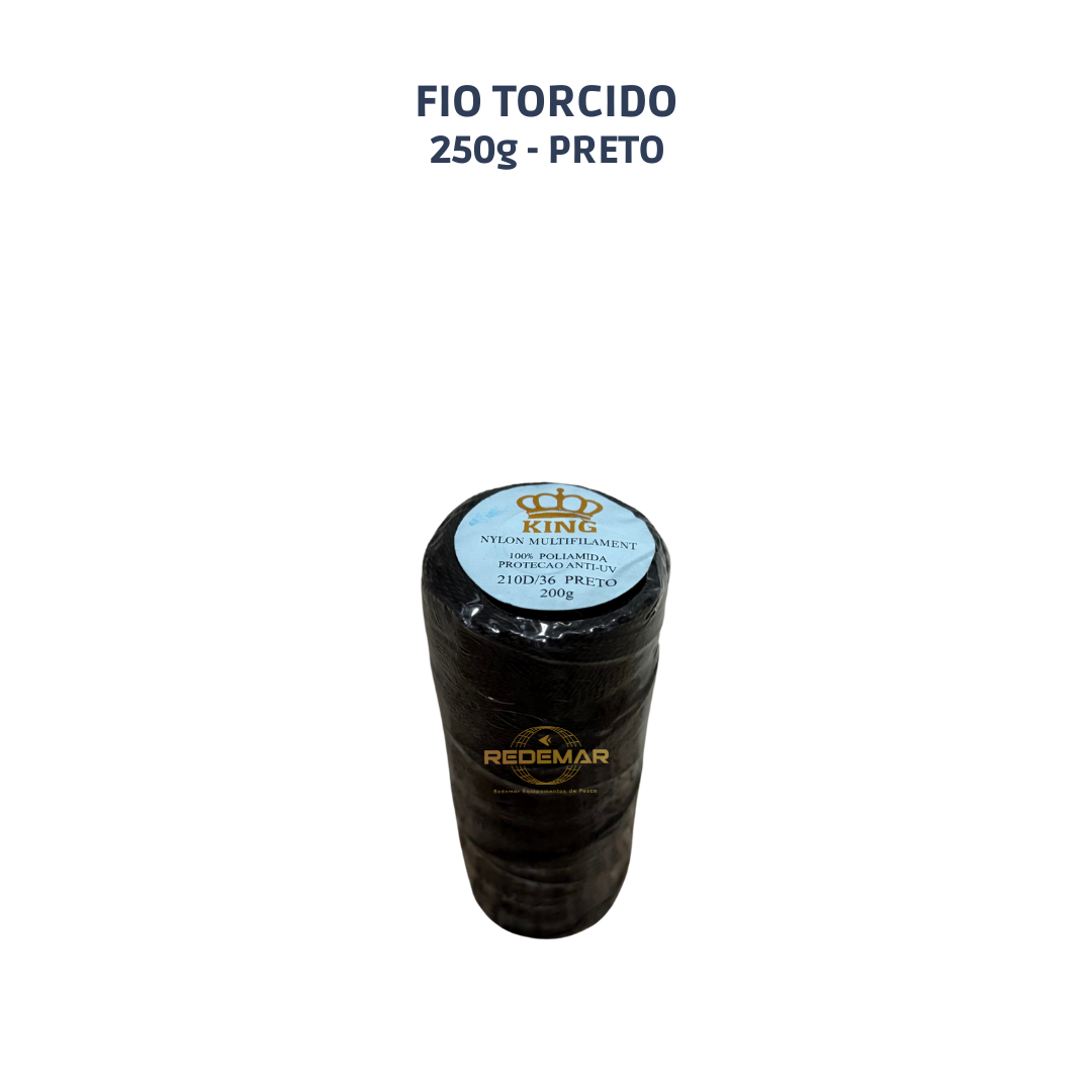 Fio Torcido Nylon Multifilamento 250g (PRETO)