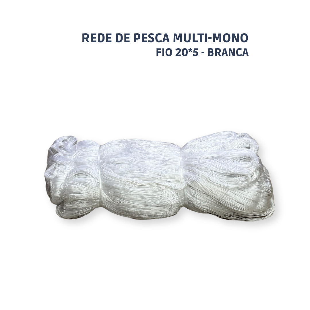Rede Pesca Multi-Mono - Fio 20*5 (BRANCO)