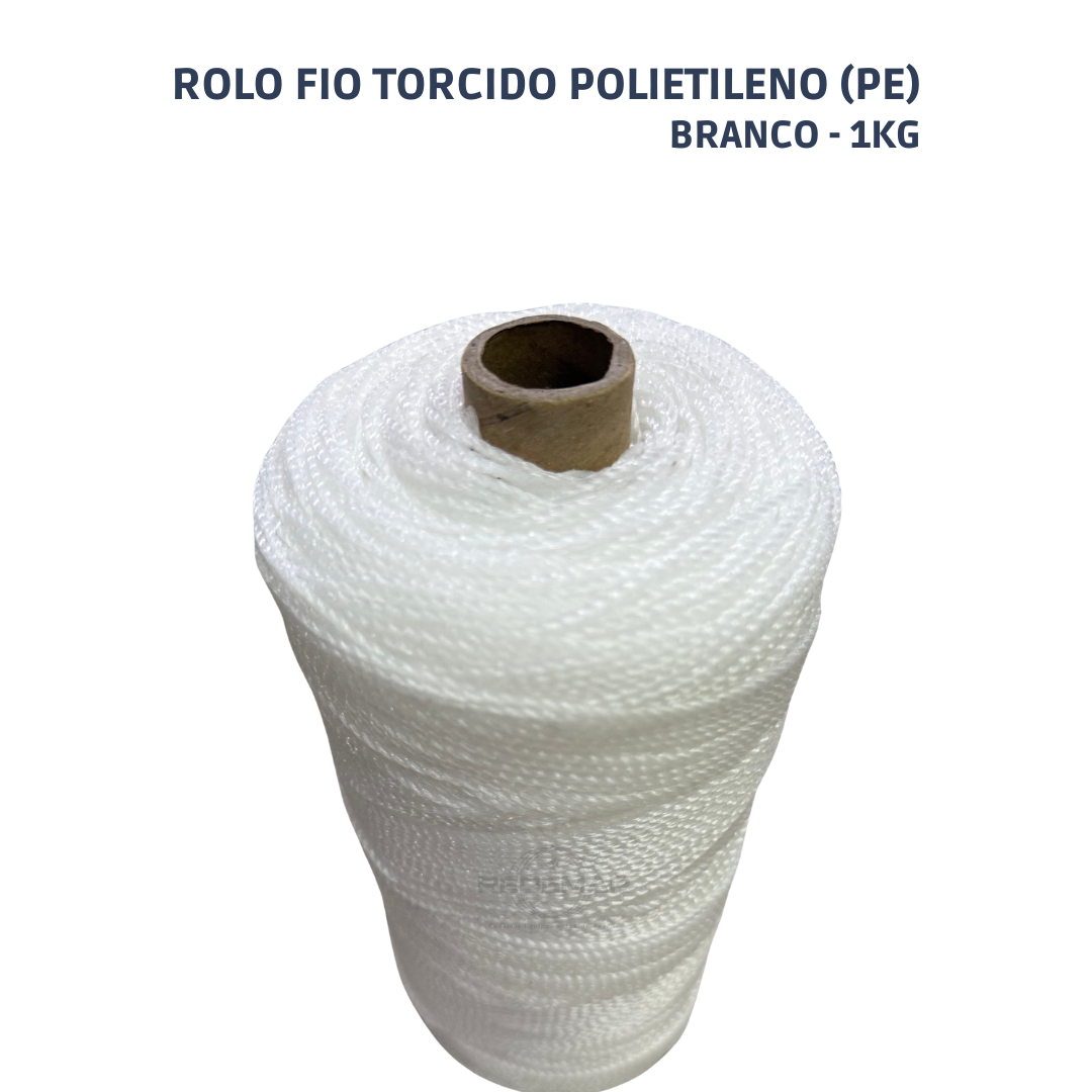 Rolo Fio Torcido Polietileno Branca 1Kg