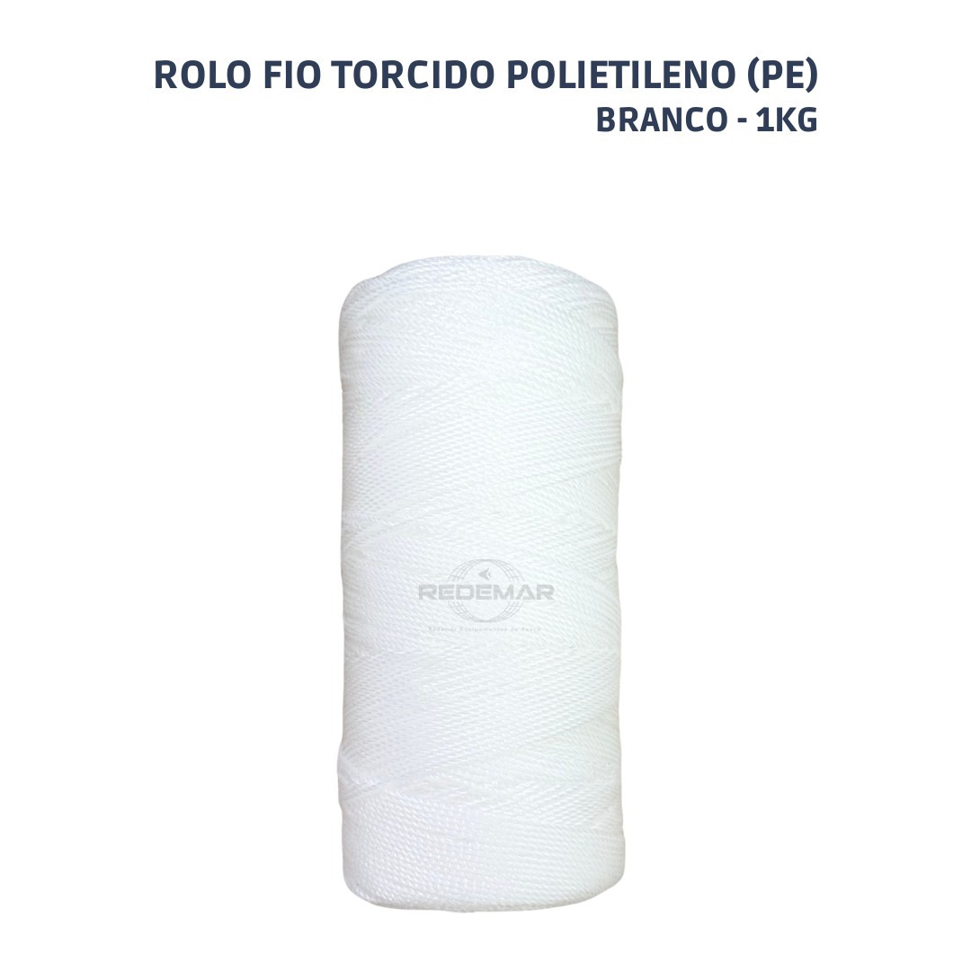 Rolo Fio Torcido Polietileno Branca 1Kg