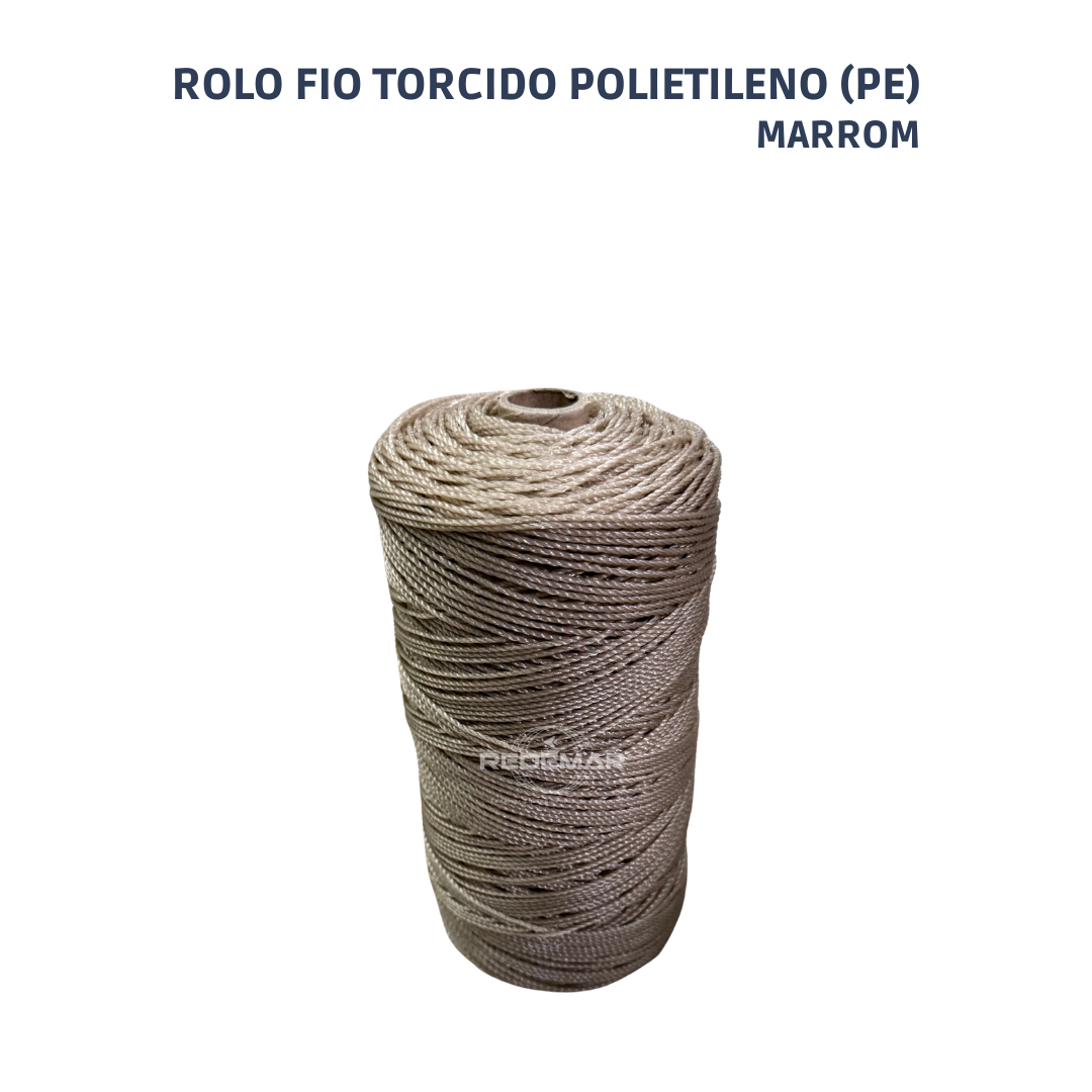 Rolo Fio Torcido Polietileno 500 Gr - Marrom