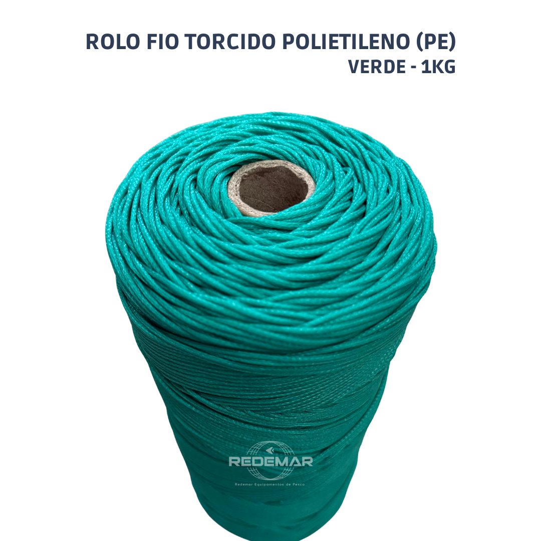 Rolo Fio Torcido Polietileno Verde 1Kg