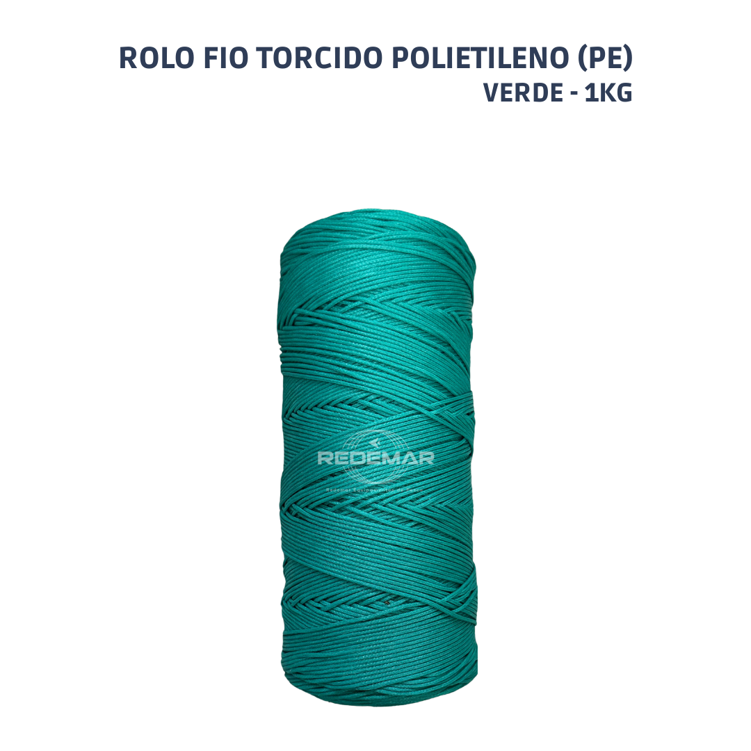 Rolo Fio Torcido Polietileno Verde 1Kg