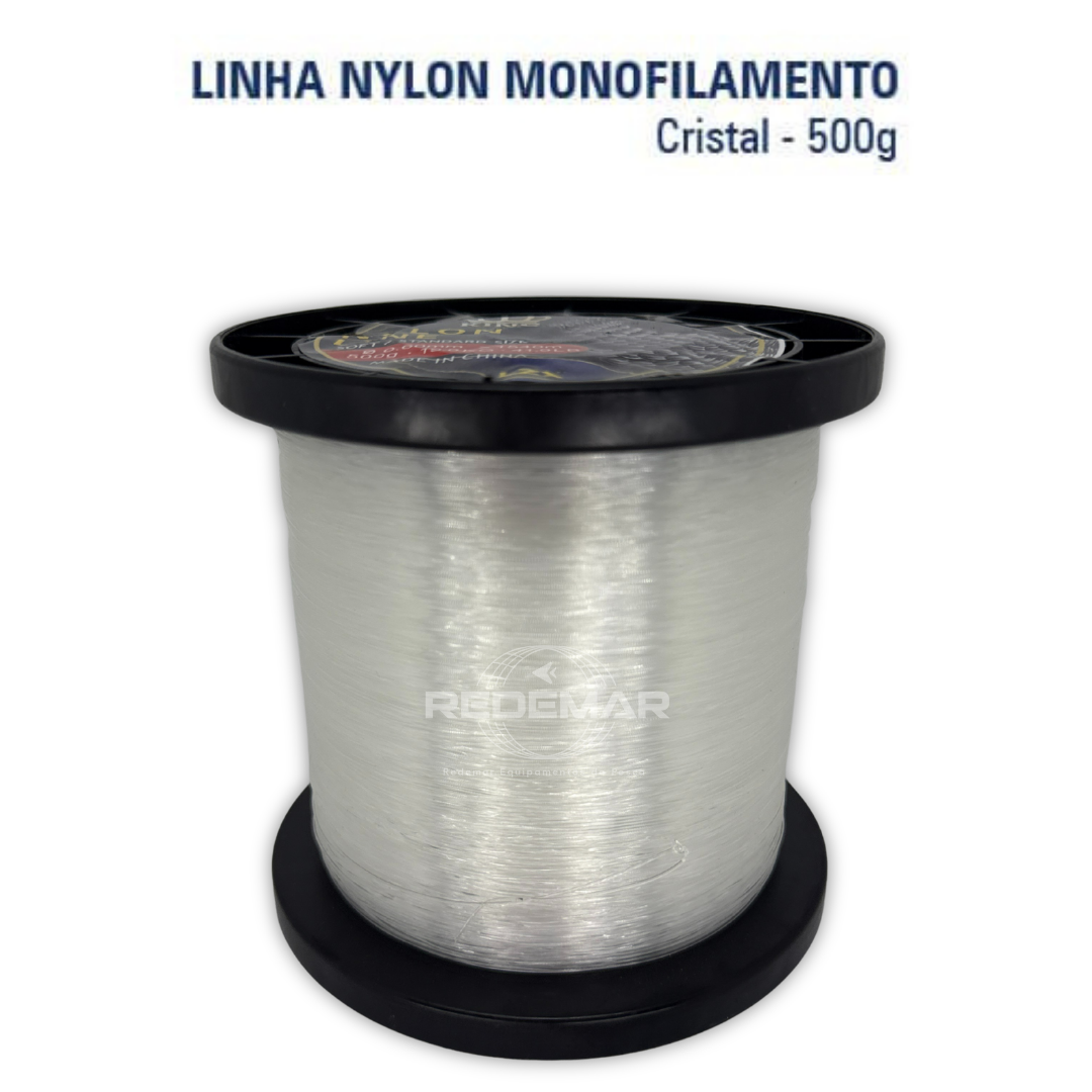 Linha Nylon Mono para Pesca (PA - Poliamida) - Rolo 500 gramas