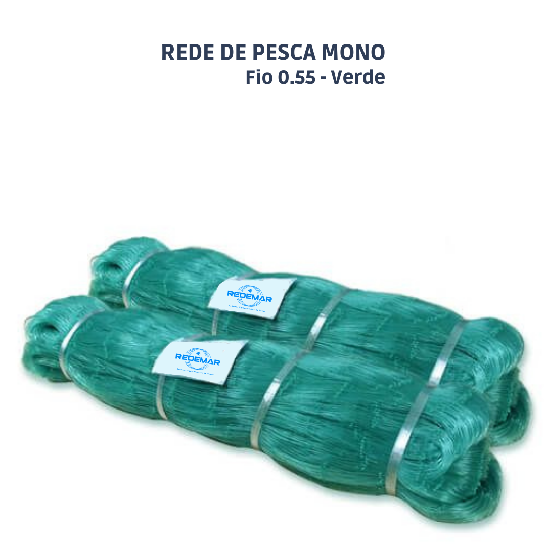 Rede Pesca Mono - Fio 0.55 (VERDE)