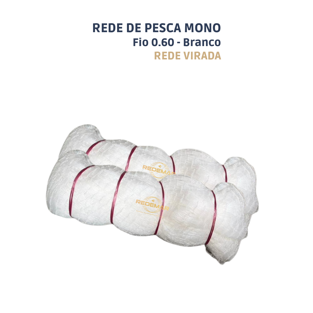 Rede Pesca Mono VIRADA - Fio 0.60 (Branca)