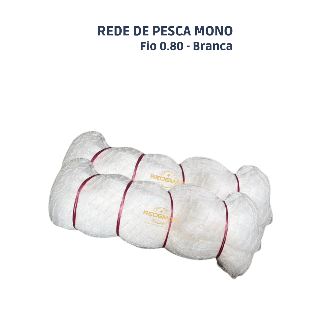Rede Pesca Mono - Fio 0.80 (Branca)