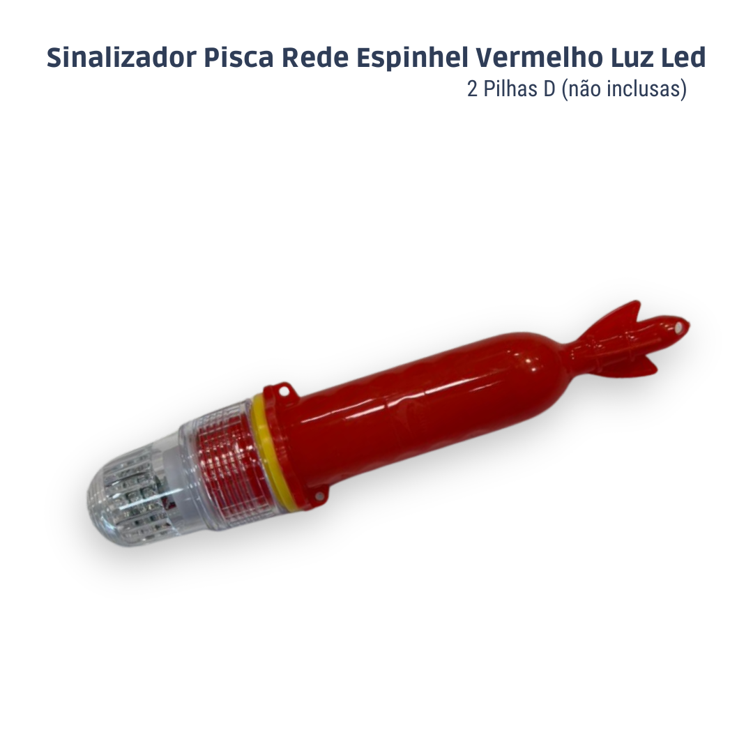 Sinalizador Náutico Pisca Espinhel em Led com Luz Strobo Colorida - 2 pilhas D - 3 cores