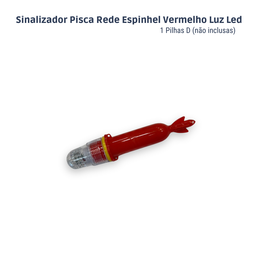Sinalizador Náutico Pisca Espinhel em Led com Luz Strobo Colorida - 1 pilha D - 3 CORES